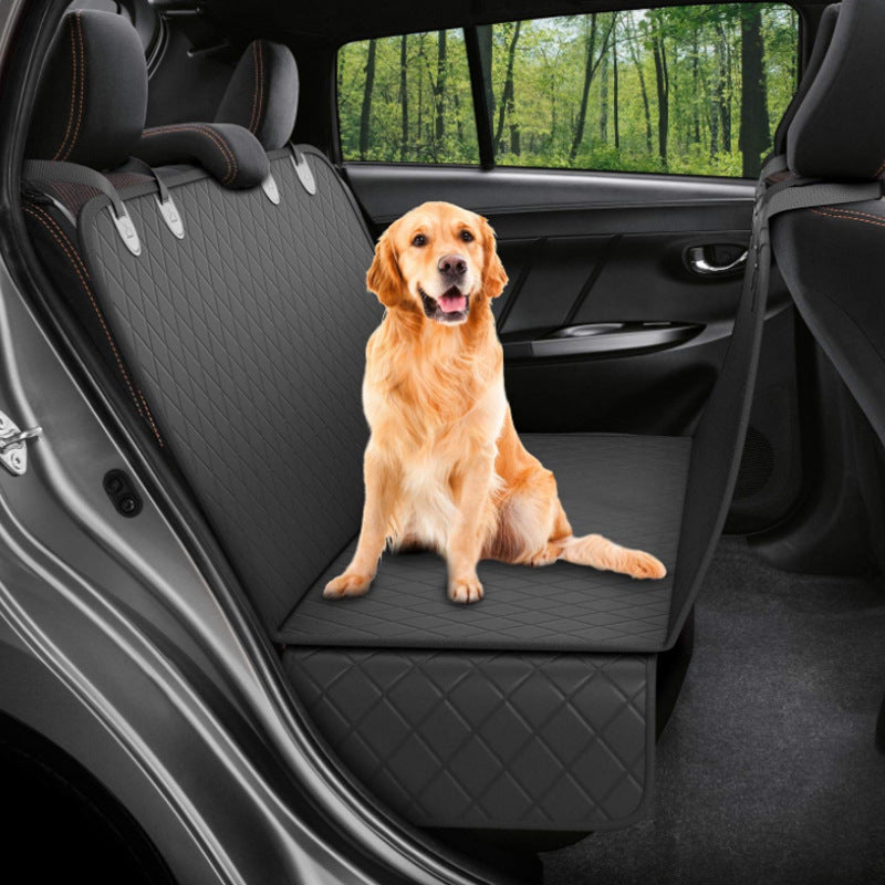 Dog Car Seat Cover - Safety Protector With Zipper And Pocket For Travel