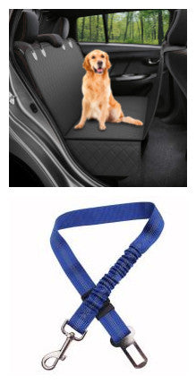 Dog Car Seat Cover - Safety Protector With Zipper And Pocket For Travel