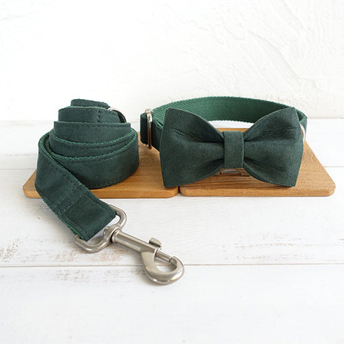 MUTTCO pet collar bow traction set - fancy design