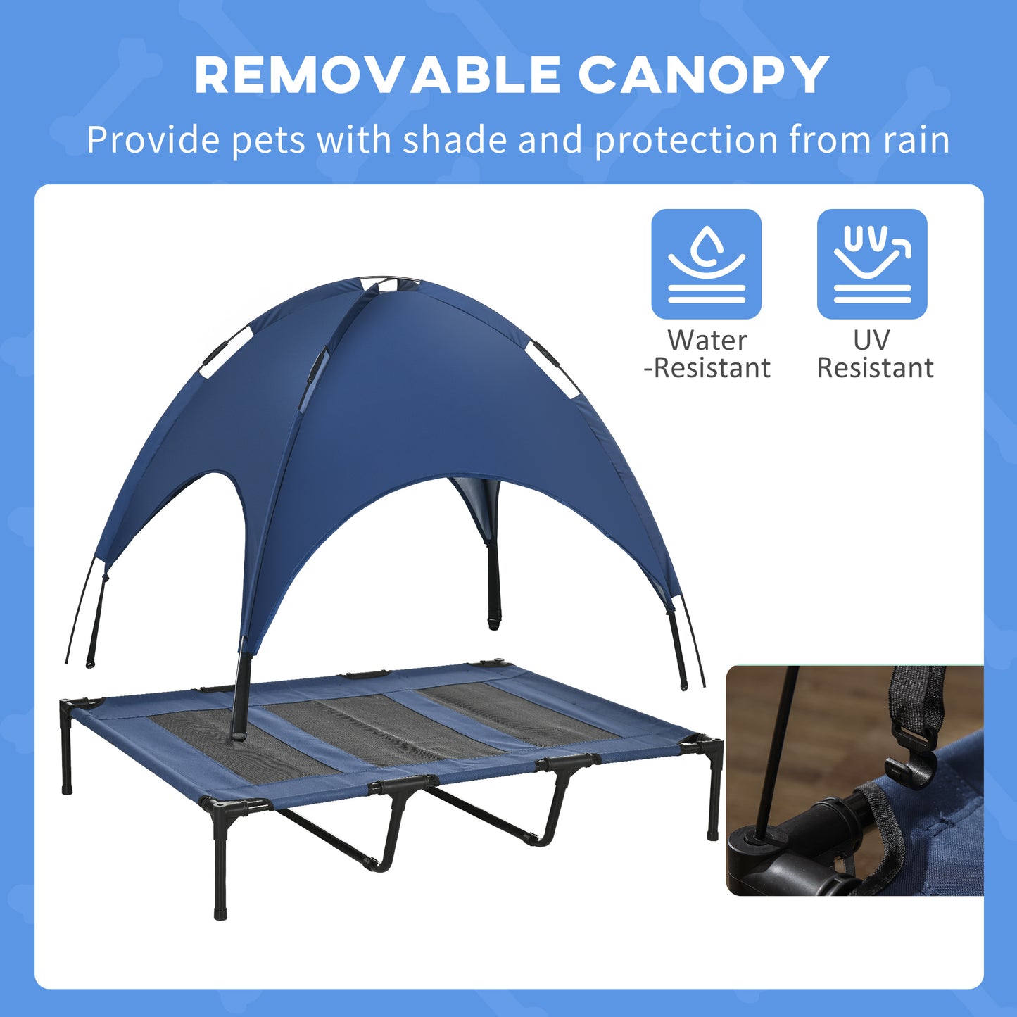 Elevated Portable Dog Cot Cooling Pet Bed with UV Protection