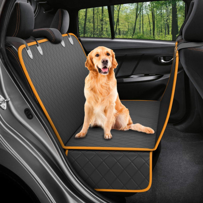 Dog Car Seat Cover - Safety Protector With Zipper And Pocket For Travel