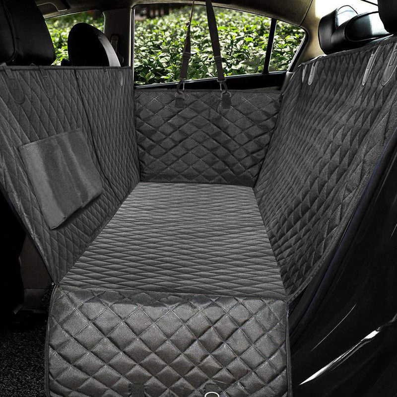 Dog Car Seat Cover - Safety Protector With Zipper And Pocket For Travel